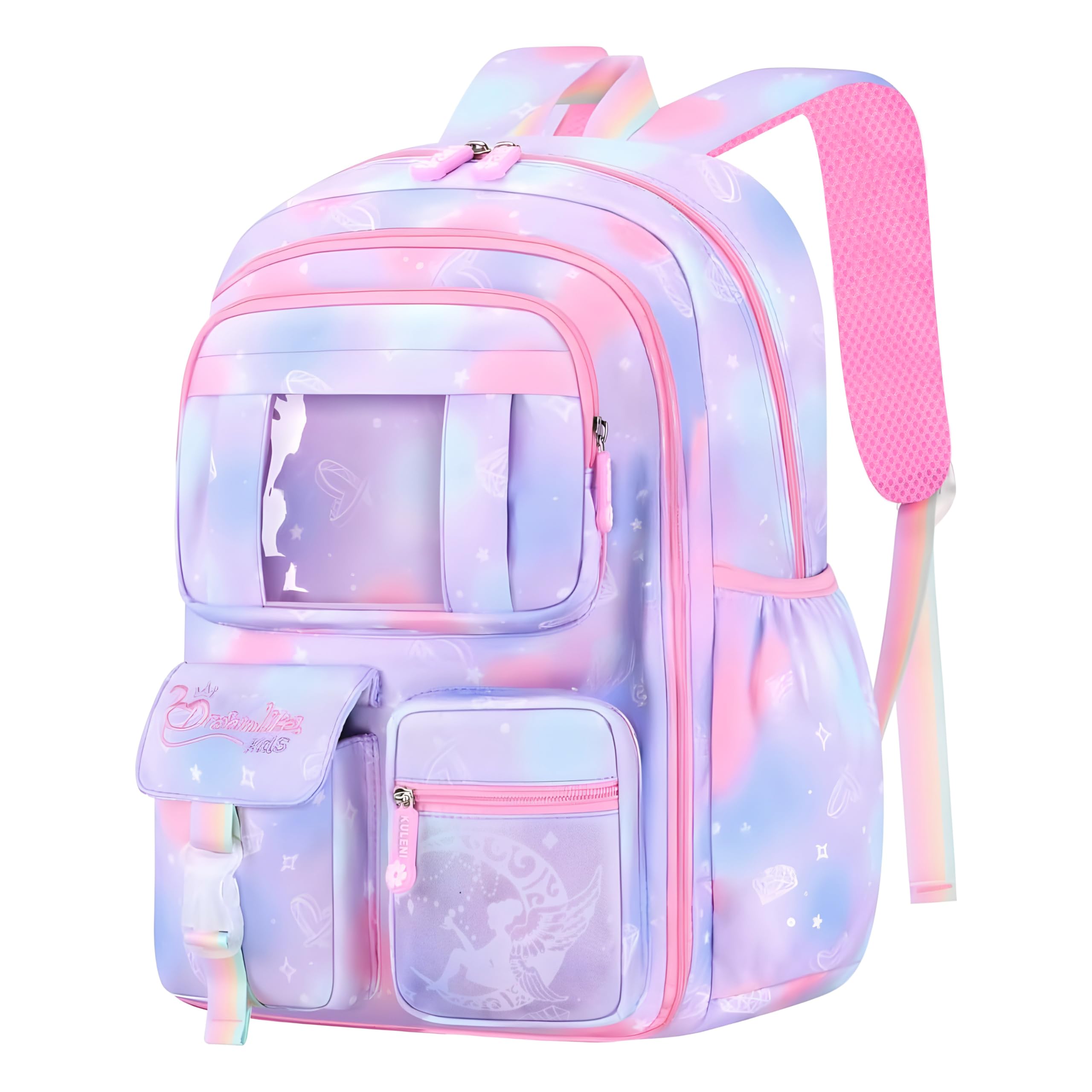 Storite School Backpacks for Girls Stylish Bags for Kids 7-12 Years Old Cartoon Water Resistant Backpack Durable Burden Relief School Bag Birthday Gift
