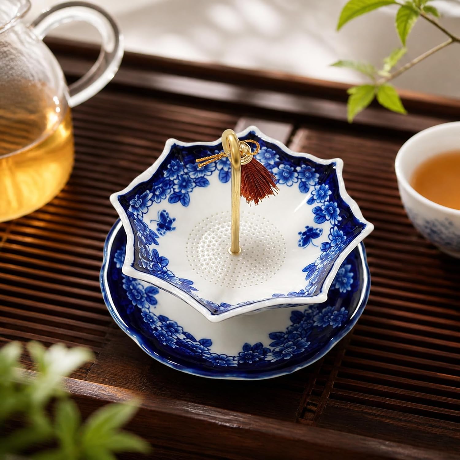 Umbrella Tea Strainer, Ceramic Loose Leaf Tea Steeper