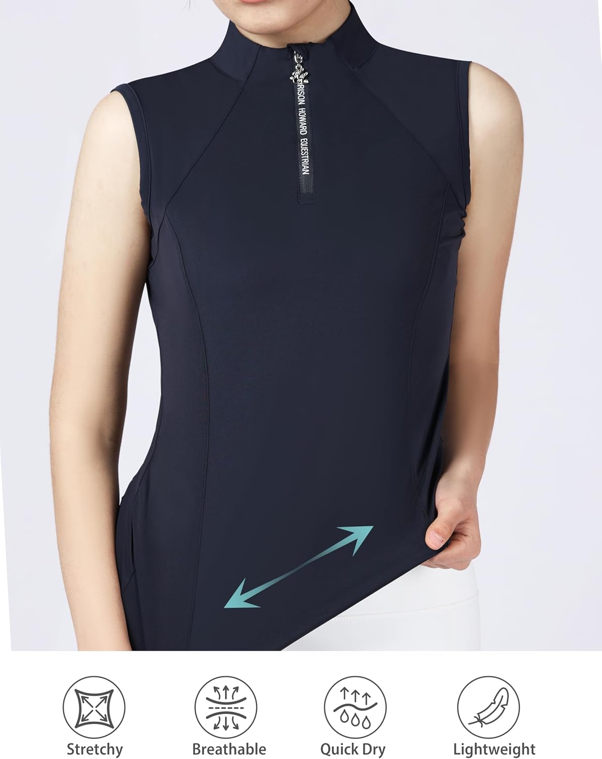 Harrison Howard Equestrian Shirts for Women Sleeveless Horse Riding Lightweight Quick-Dry Riding Shirts for Women - Image 3