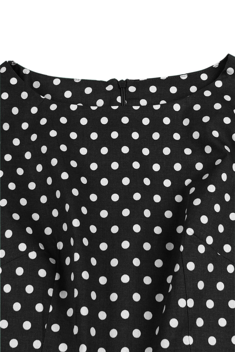 AXOE Donna Abito Vintage Anni 50 Cotone Traspirante, Linea A, Scollo A Barca, Cintura Contrasto Rimovibile