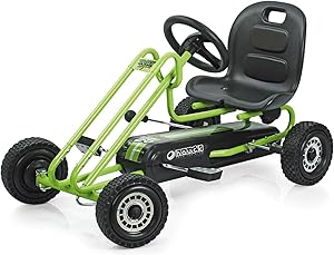 hauck Kids Pedal Go Kart, 4 Wheel Bike Cart, Ages 4-8, Lightning Ride, Race Green