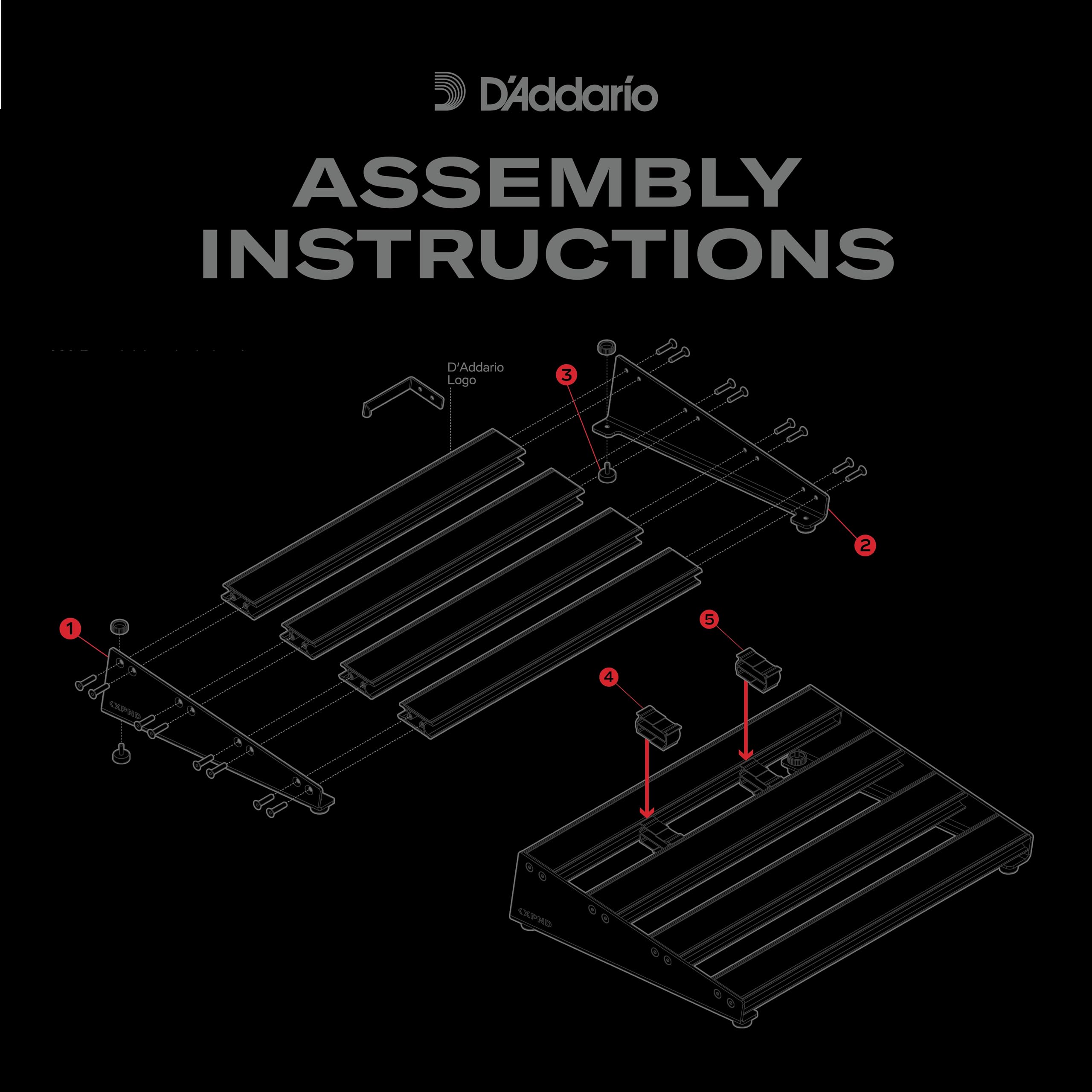 D'Addario XPND Core Pedalboard - Pedaliera per Chitarra a Doppia Fila Grande - Robusta e Leggera