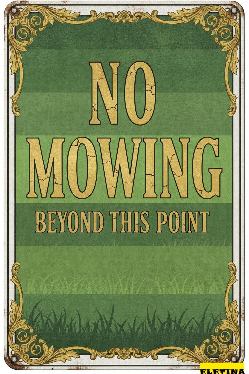 Personalized Sign for Man Cave 8x12in No Mowing Beyond This Point Yard With Metal Stake Garden Farm Decor No Mow Lawn Stand Tin Green Gardening Supplies Outdoor Decorations Private Property Decorative