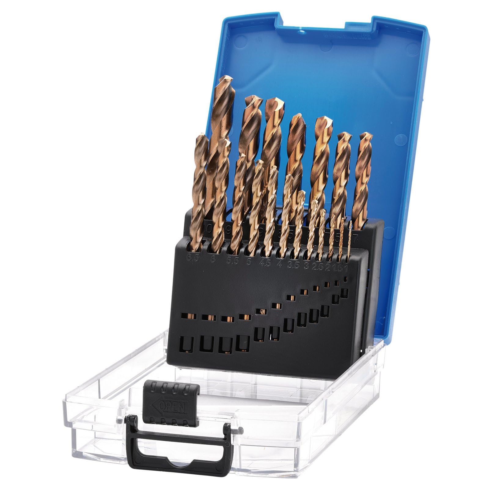 Draper 19pcs Expert HSSE M35 Cobalt Drill Bit Set - 08964 - for Alloy Steel, Titanium Alloys, Stainless Steel, Hardened Steel, Cast Iron and Carbon Steel