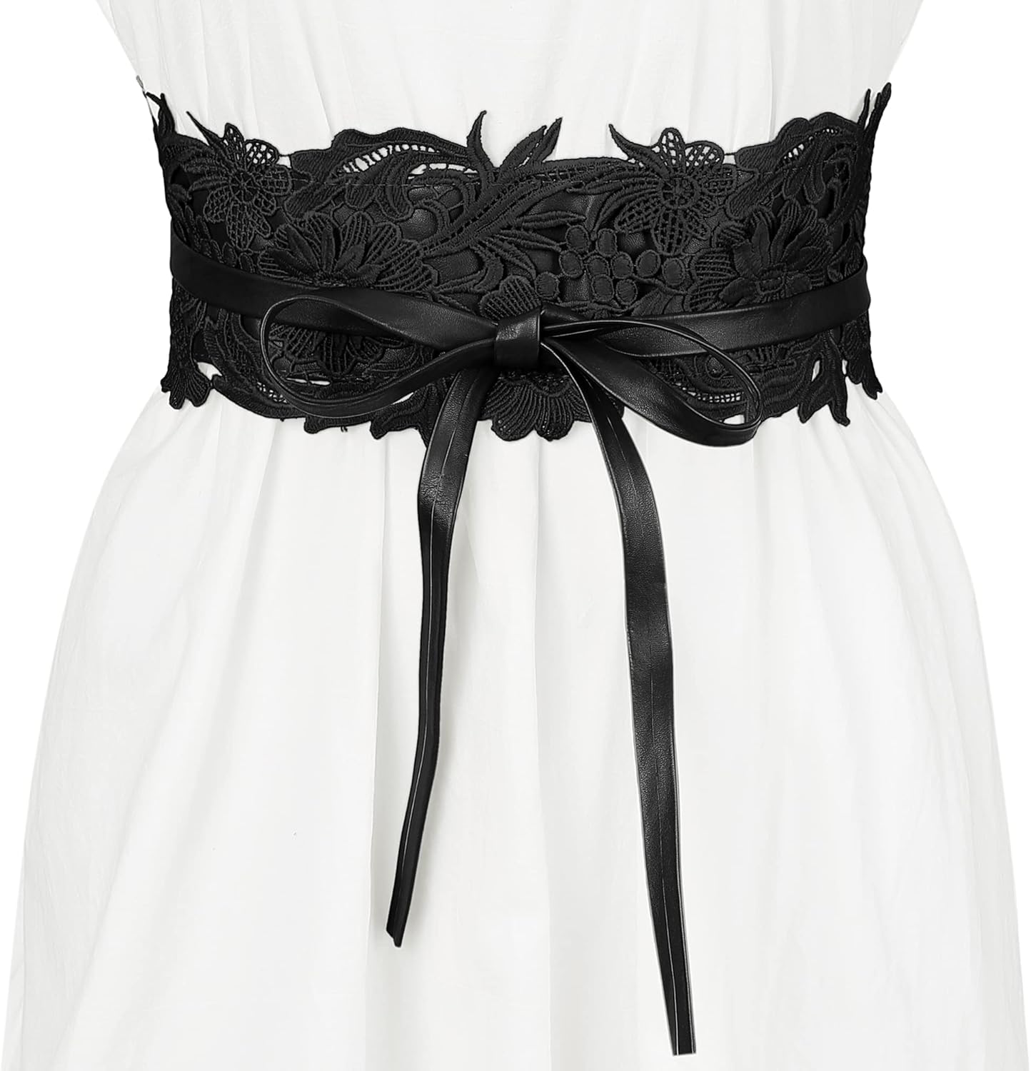 Allegra K Womens Lace Wide Waist Belt Wrap Around Obi Corset Cinch Belts Bowknot - Image 6