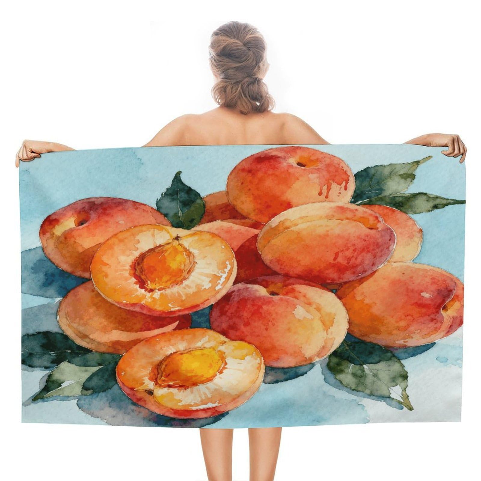 VstaDank Apricot Bath Towel Stylish Double-Faced Pile Travel Towel Soft Absorbent Beach Towel for Pool Swim Sports Camping Adults Gift 51X31 Inch