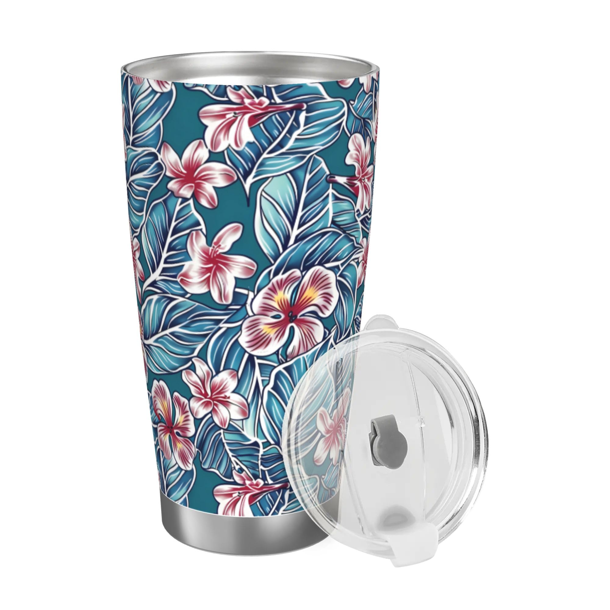 Gobelet en acier inoxydable à fleurs au bureau ou à la maison pour vos boissons