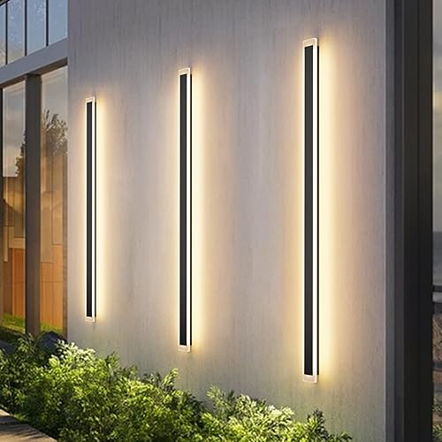 Miniatura 2 de Aipsun Tira de luces de pared para porche de 59 pulgadas de largo, moderna lámpara de pared para exteriores, aplique de iluminación para montaje en