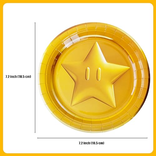 Miniatura 3 de HOMEZZO Juego de 16 platos en forma de moneda para decoraciones de fiesta de videojuegos