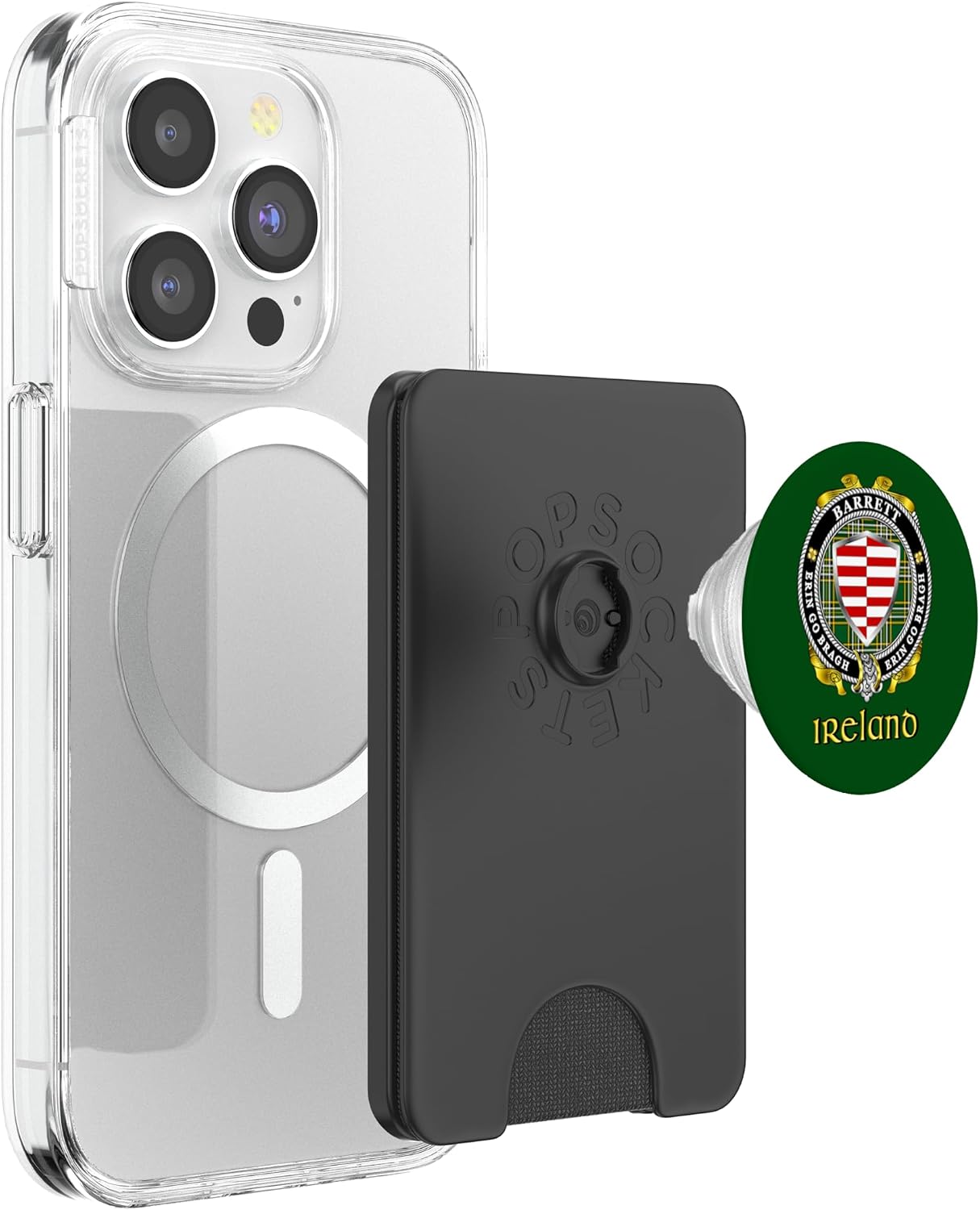 Barrett Irish Badge w/Irish National Tartan PopSockets PopWallet for MagSafe