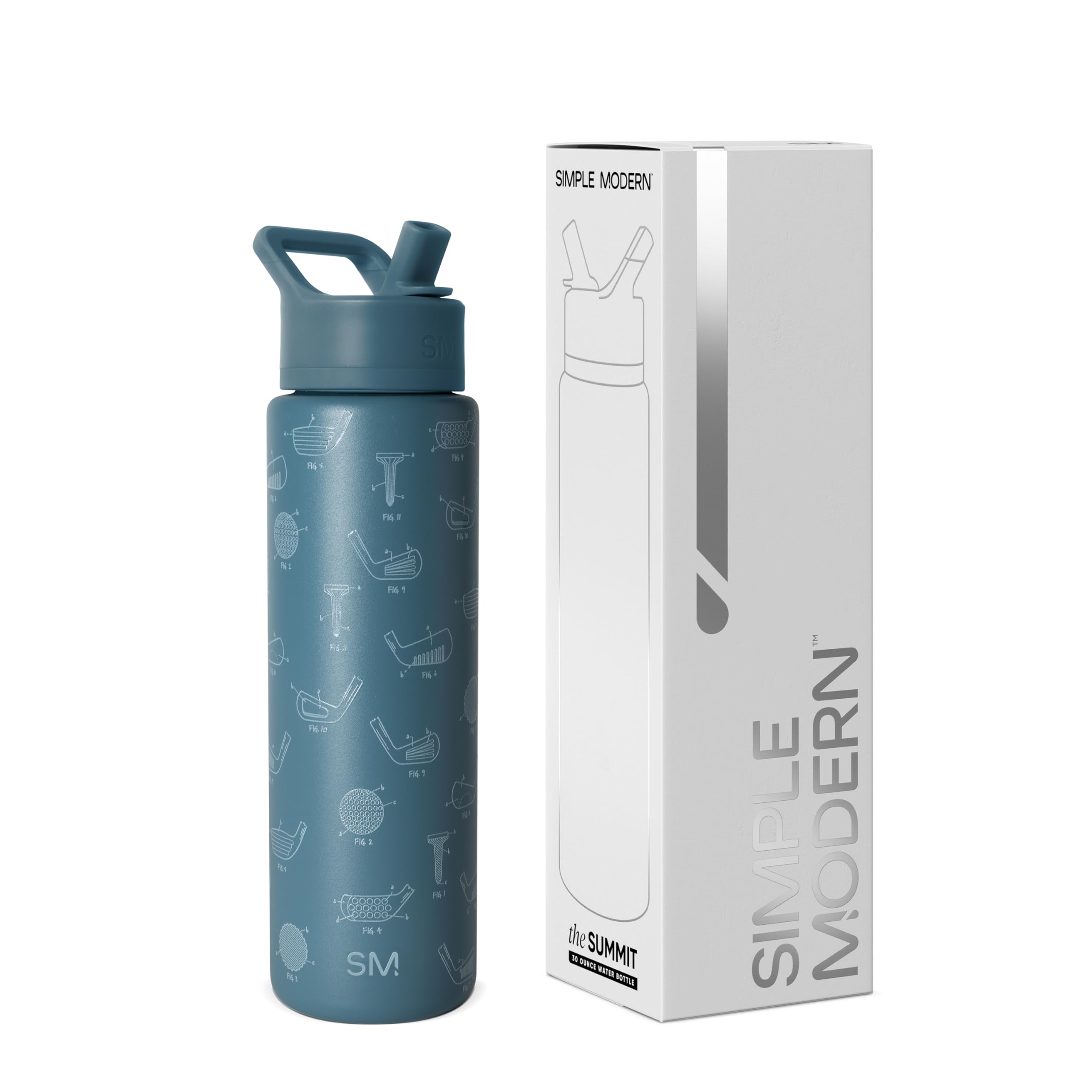 Simple Modern Water Bottle with Straw | Insulated Stainless Steel for Sports Gym | Summit Collection | 22oz | Sea Glass Sage — view 42