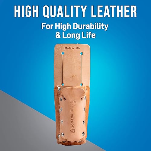 Miniatura 6 de Jonard Tools H-45 Bolsa de cuero para cinturón de herramientas de 2 bolsillos para tijeras, alicates, pelacables y más