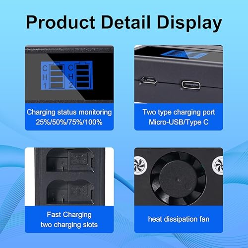 Miniatura 6 de EN-EL15 Juego de baterías y cargador para Nikon Z6 Z6ii Z7 z7ii Z8 D750 D850 D7000 D7500 D7100 D7200 D500 D600 D610 D800 D810 D8500 Cámara 220 0 mAh