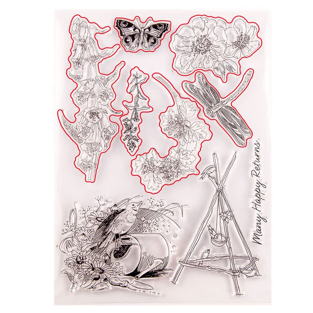 Kwiaty ptak przezroczysty stempel metalowe matryce do cięcia silikonowe tłoczenie szablon do tworzenia kart DIY scrapbooking ważka motyl