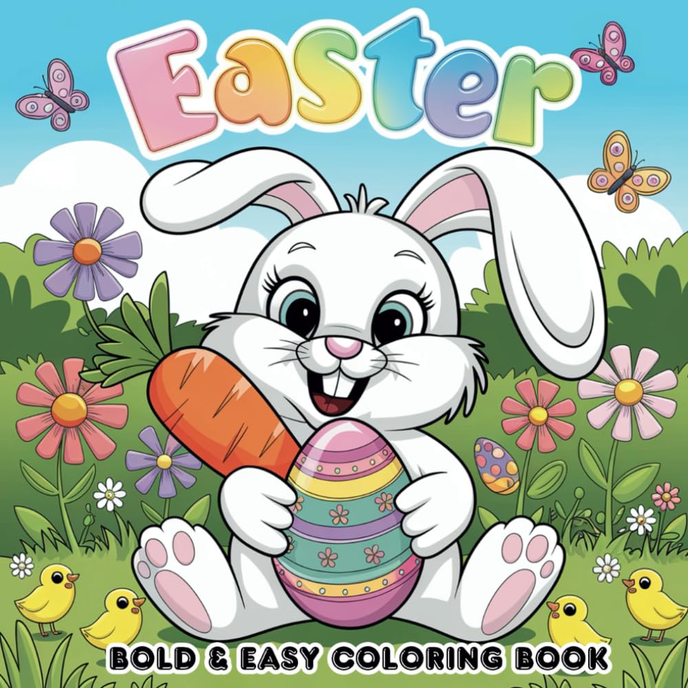 Easter Coloring Book: Bold and Easy Designs for Adults, Teens, and Kids (Bold & Easy)