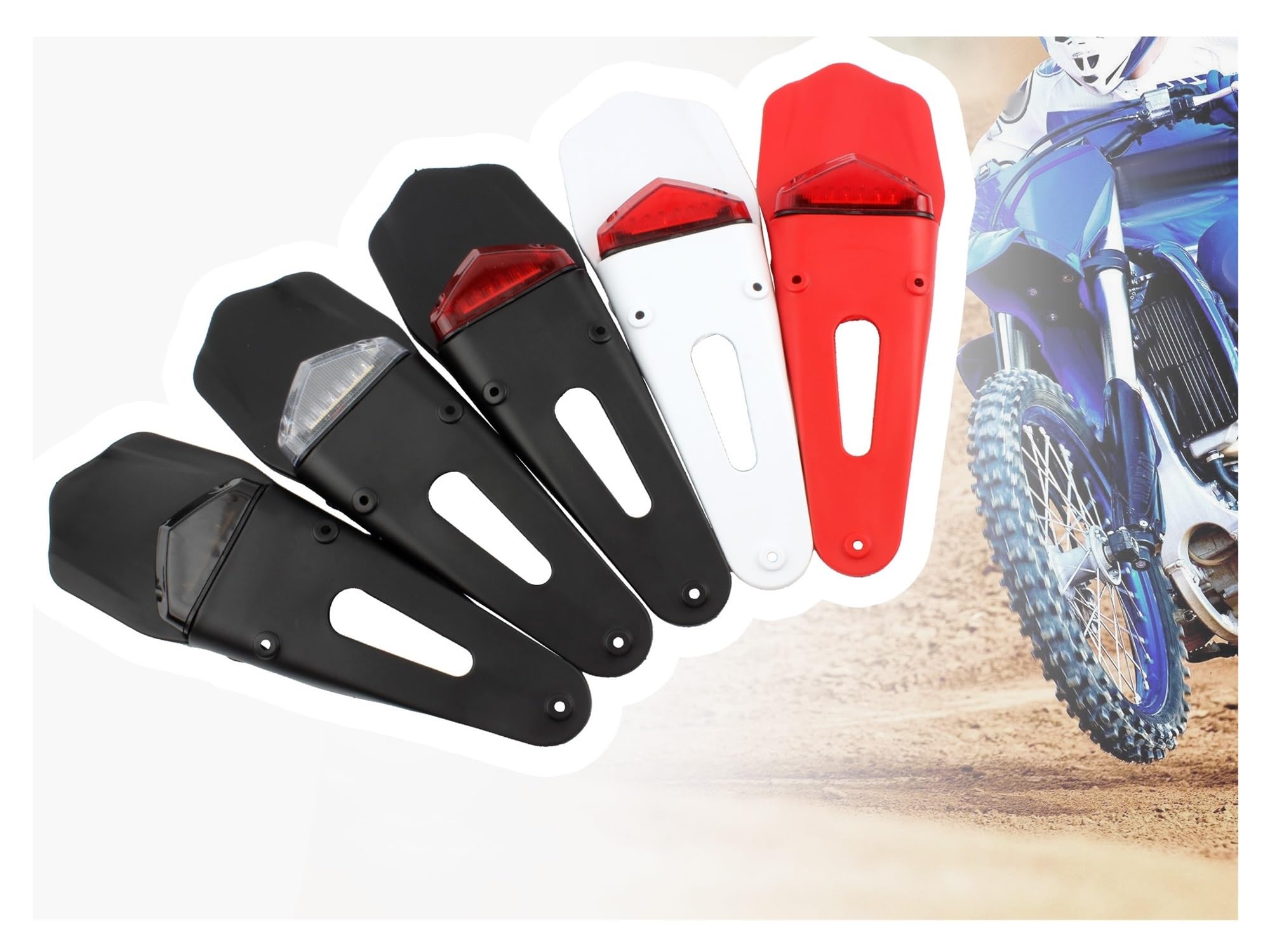 Luce Stop Fanale Posteriore Fanale posteriore per parafango per moto, da cross, 12 V, LED, luce, freno, stop, targa, parti a per