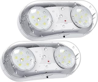 Wet Location Rated Outdoor Emergency Light ,Waterproof Exterior Led Emergency Lights with Battery Backup,Adjustable Heads,Commercial Hardwired Emergency Lighting,UL Listed,120-347V (2 Pack)
