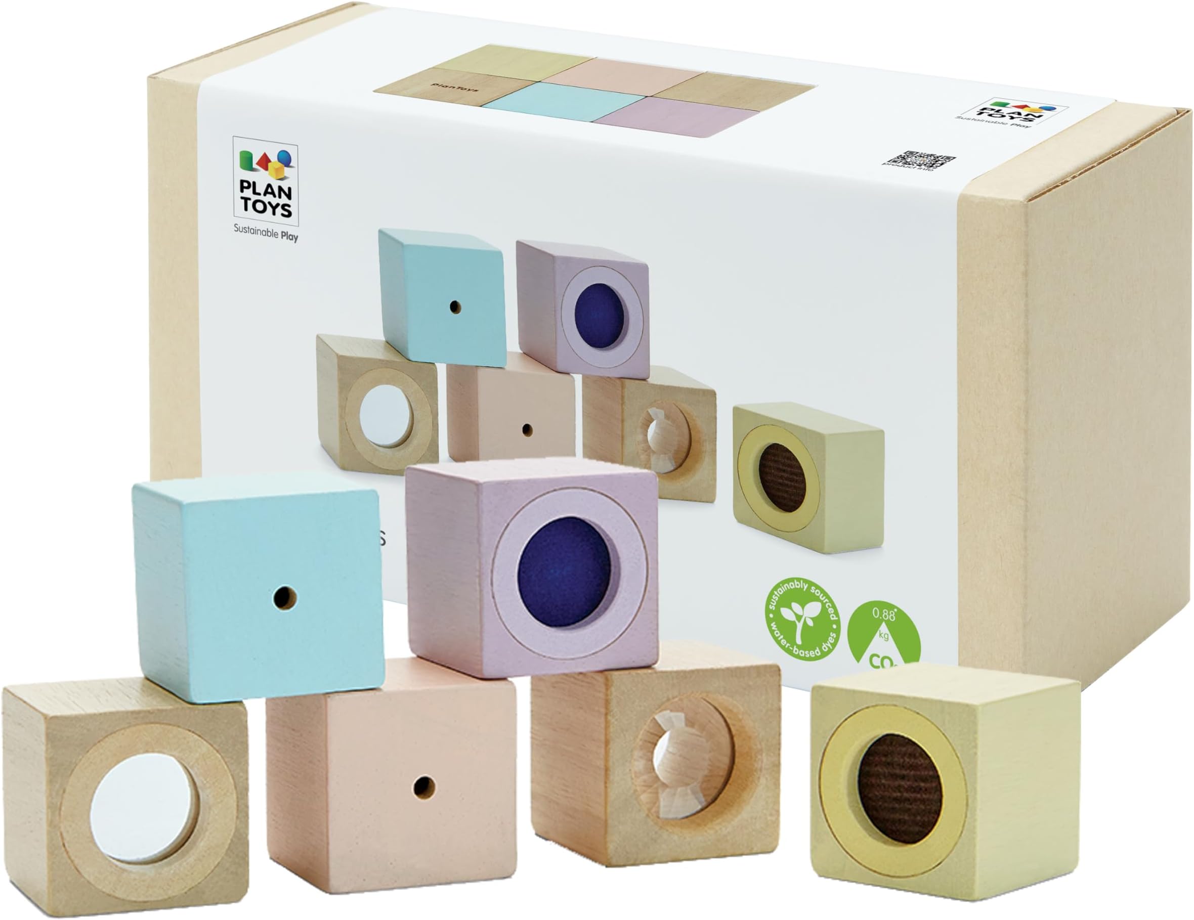 Sensory Blocks Wooden Learning Toy | Montessori Educational Activity for Tactile, Auditory & Visual Exploration | Eco-Friendly Toy for Early Development & Discovery