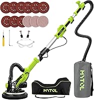 Vista 10 de Lijadora de paneles de yeso, lijadora eléctrica de paneles de yeso de 7.2 A con colección de polvo al vacío, luz LED, pantalla digital de 6