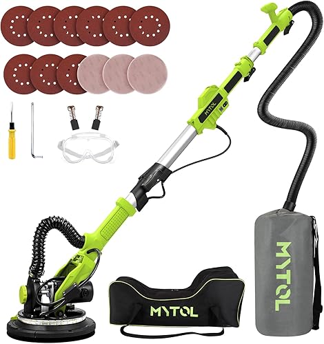 Miniatura 10 de Lijadora de paneles de yeso, lijadora eléctrica de paneles de yeso de 7.2 A con colección de polvo al vacío, luz LED, pantalla digital de 6