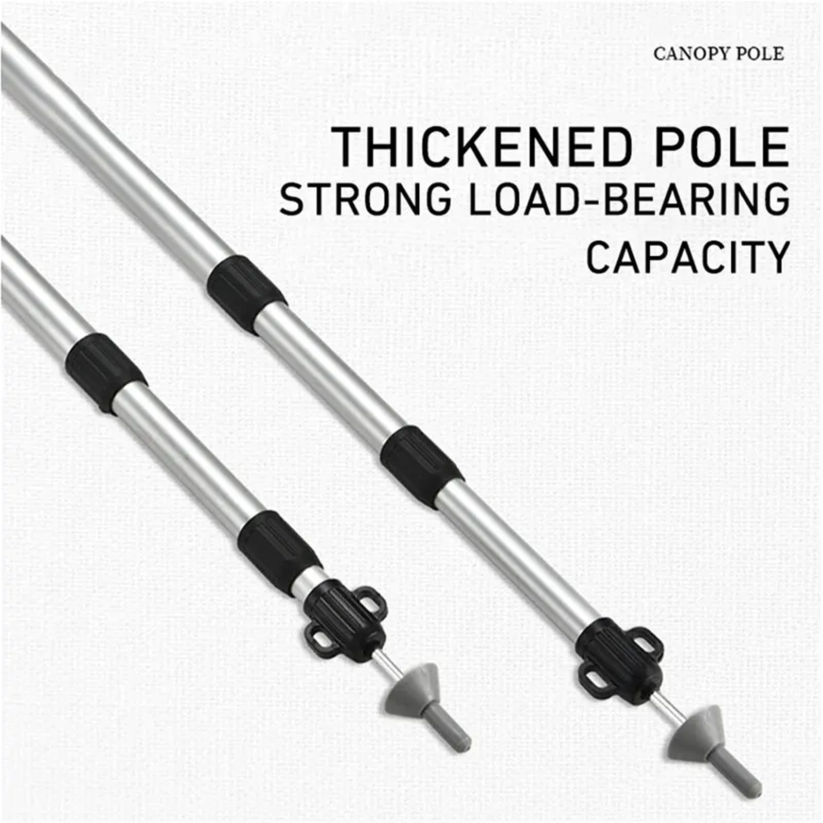 Piquets de Camping Lot de 2 poteaux télescopiques en Alliage d'aluminium for Tente Camping, Pliables, for abri Plage, for l'extérieur(2.3M Red 2PCS)
