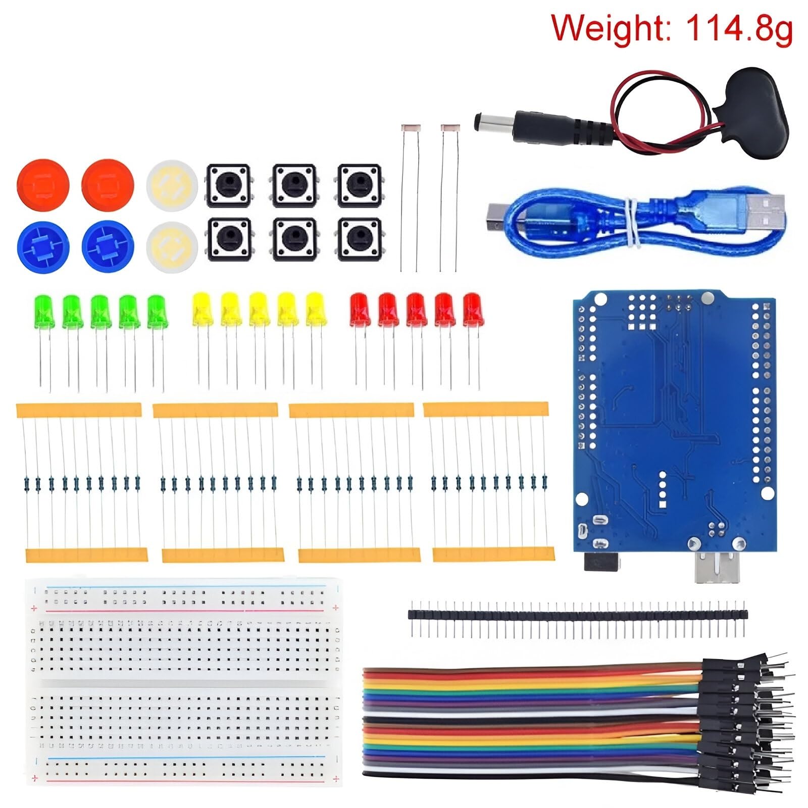 Kit Electronica de Iniciación para Arduino UNO R3, Kit de Bricolaje Electronica, UNO R3 Placa de Desarrollo de Prototipos