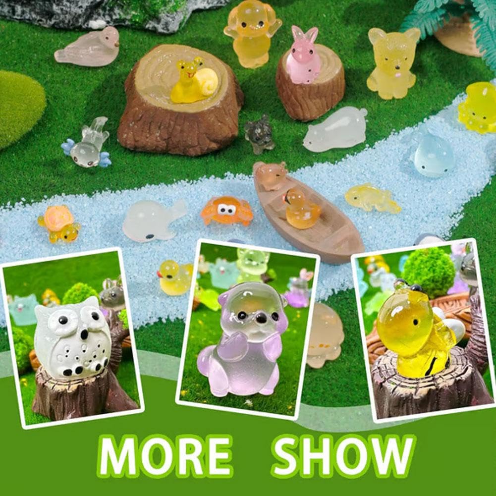 50Pcs Mini Glow in The Dark Animal Resin Models,Mystery Resin Animals Blind Bag,Mystery Bag Mini Resi-n Animals,Hide Small Luminous Figures DIY Fairy Garden House Micro Landscape Aquarium Decor — view 4