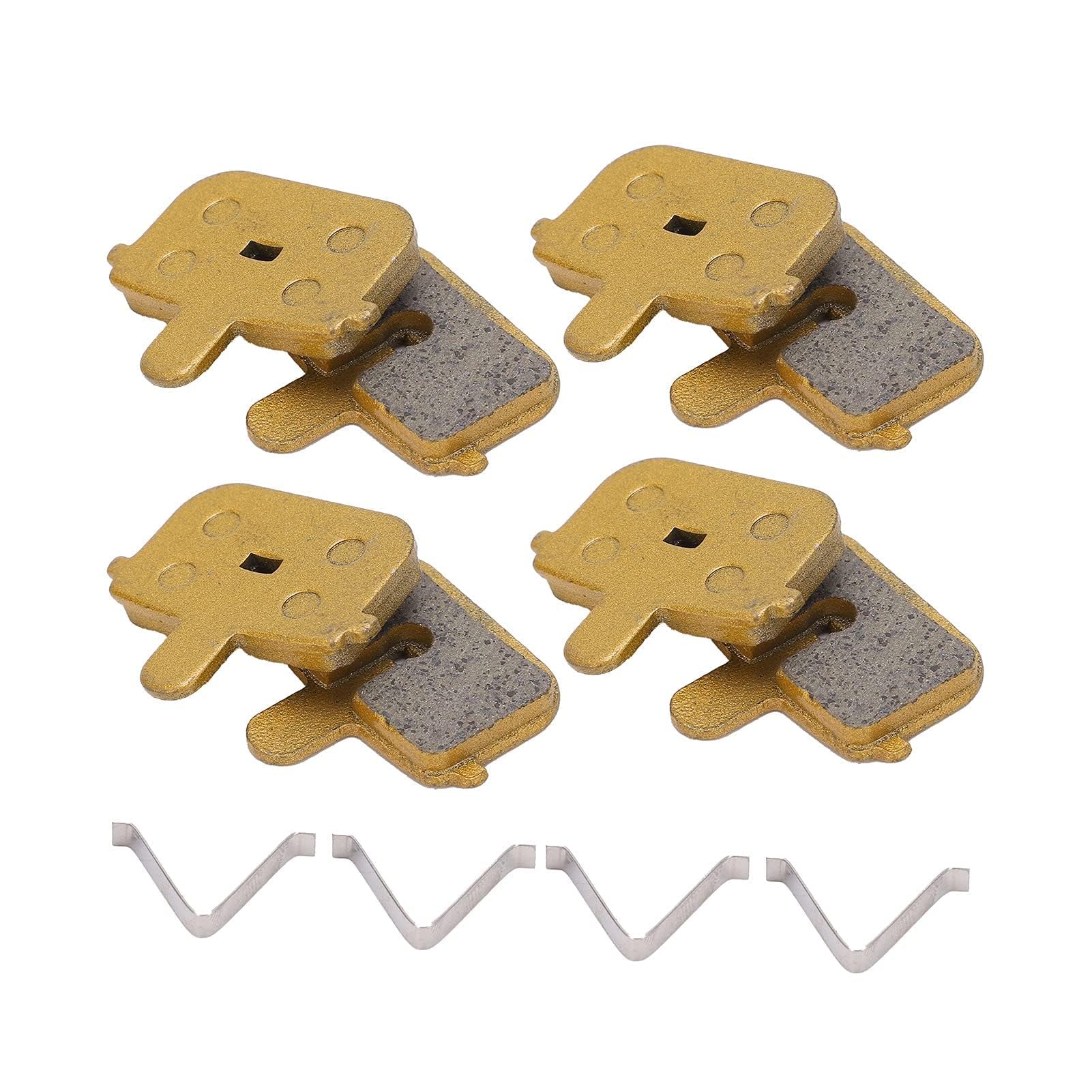 4 Pair Bicycle Disc Brake Pads with 4 Circlips, 30x29.5cm/11.8x11.6in M355 M446 Metal High Performance Mountain Bike Disc Brake Pads Circlip Kit for 10/12/14in Electric Driving Vehicles