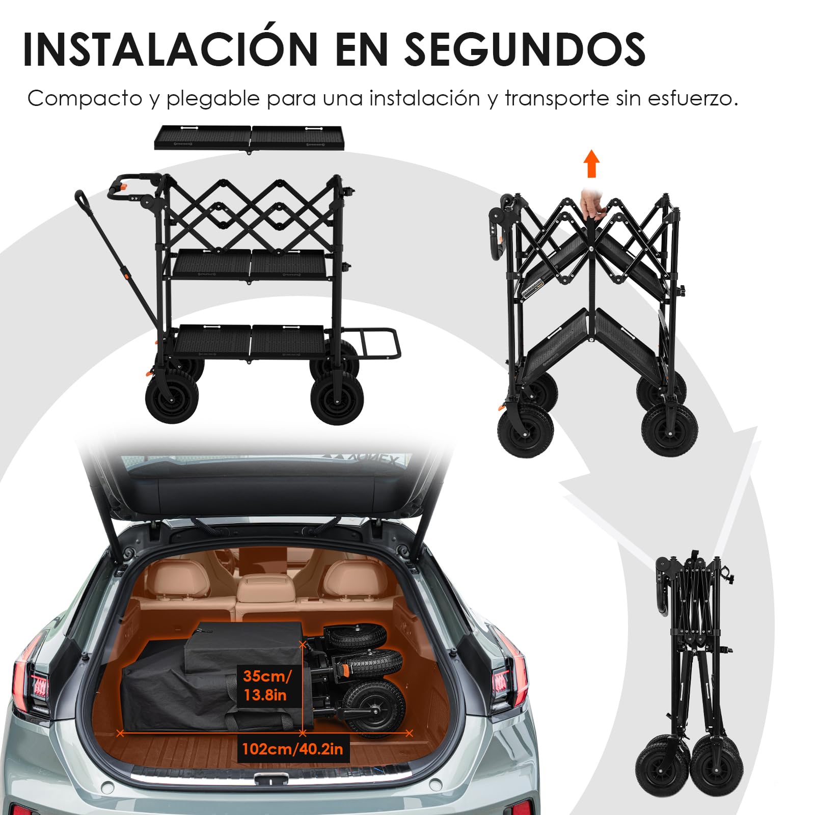 TARION Carro de Cámara para Producción de Video - Carro de Estudio Plegable con 3 Estantes y Ruedas Giratorias 360° para Creadores de Contenido Cine y TV Titanrig Cart