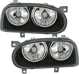 AD Tuning Scheinwerfer Set, Klarglas Schwarz, H7 / H7, für elektr. LWR, Links + rechts