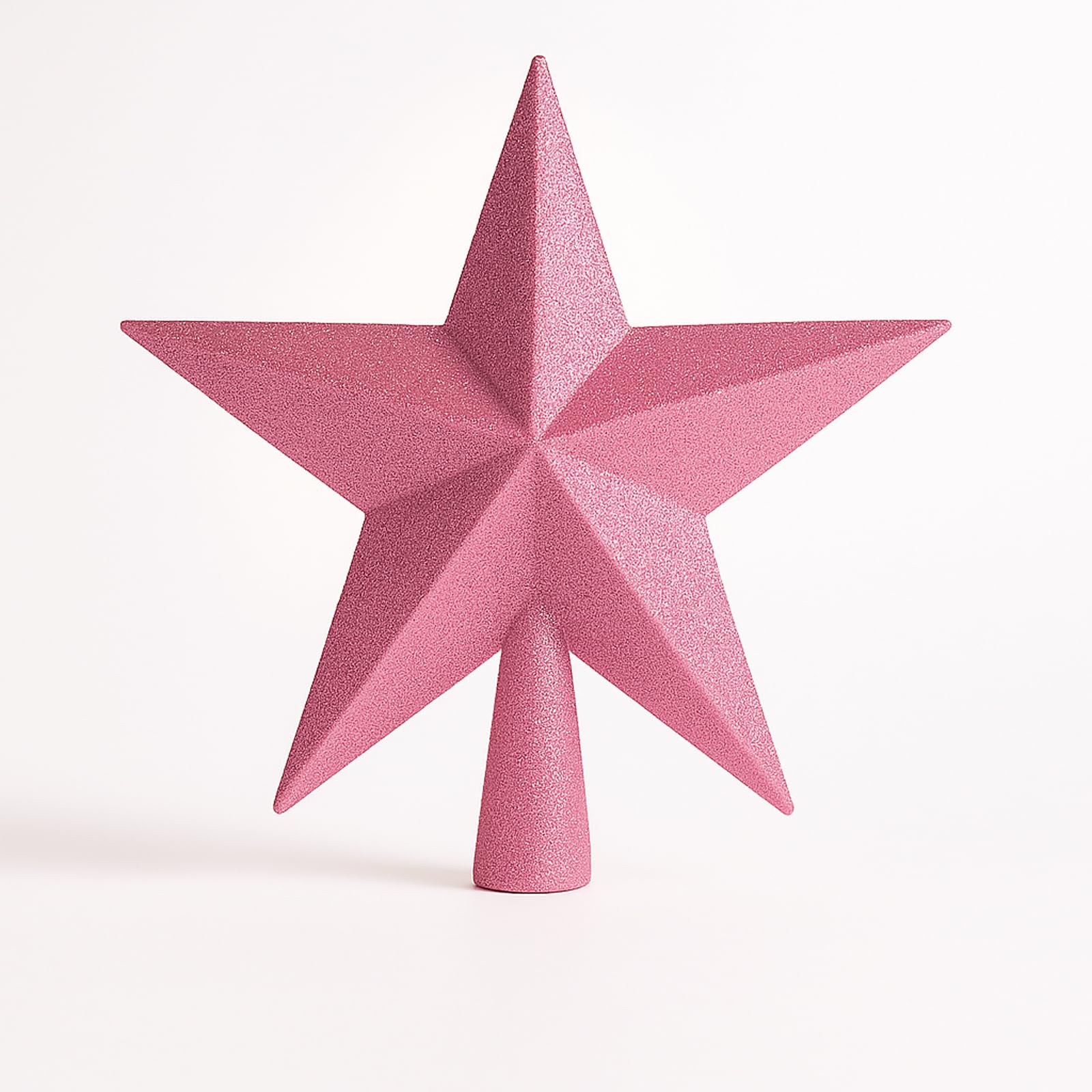 AMLOOPH Christmas Tree Topper, 25cm Extra Large Glitter Pink Christmas Tree Star Decorations - Sparkle Xmas Star Tree Topper for Traditional Pink Christmas Decorations