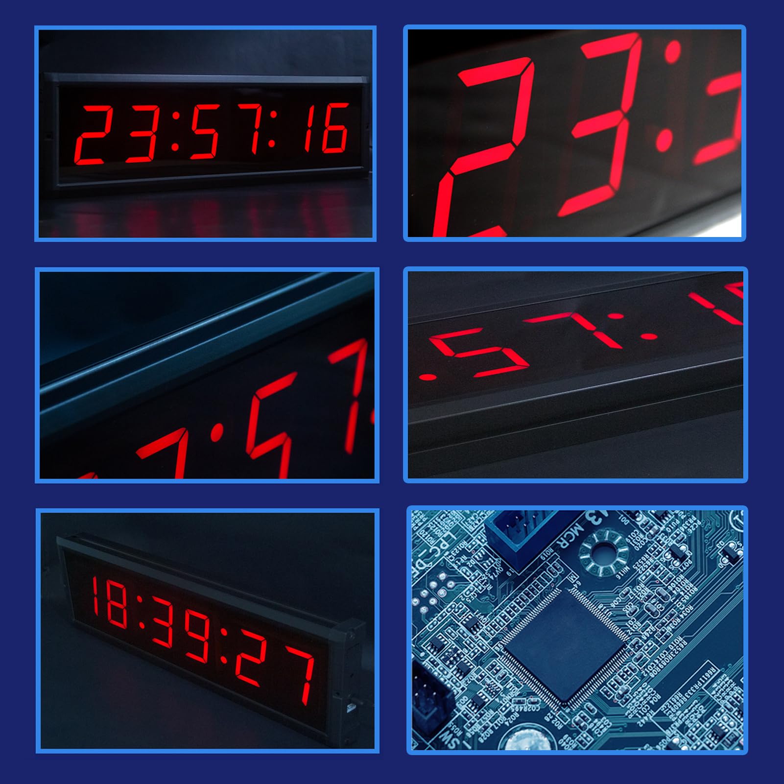 Temporizador De Cuenta Regresiva, Cronómetro para Competiciones Juegos Cronómetro Gimnasio con TrípodeCronómetro Control Remoto Digital 4/6 Dígitos Brillo Ajustable 12/24H