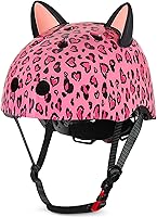 Lemmeko Kids Bike Helmet Girls 8-14 Adjustable w/ DIY Cat Ears CPSC Certified Skateboard Scooter Roller
