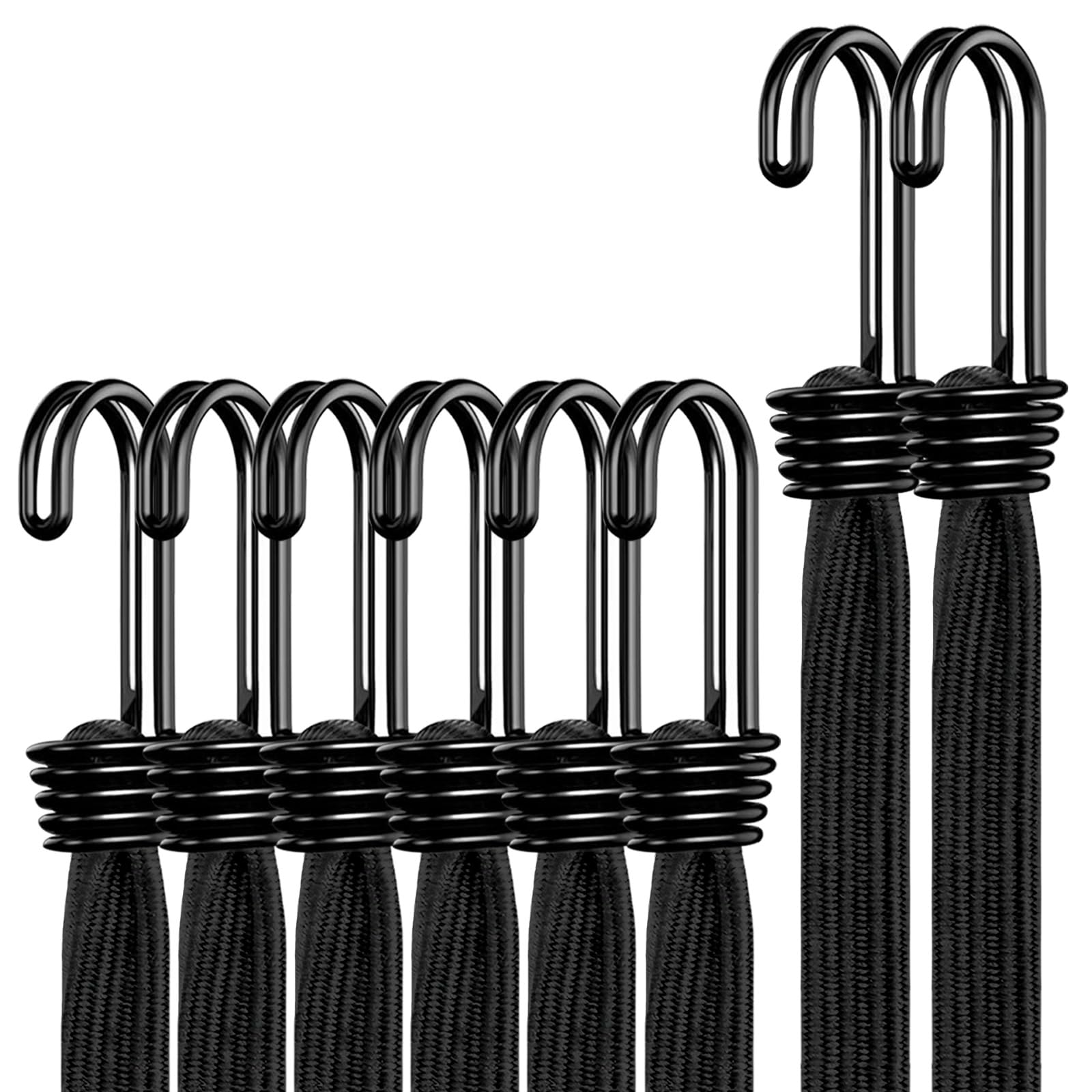 Bungee Cords with Hooks Heavy Duty, Flat Extra Strong Outdoor Bungee Straps
