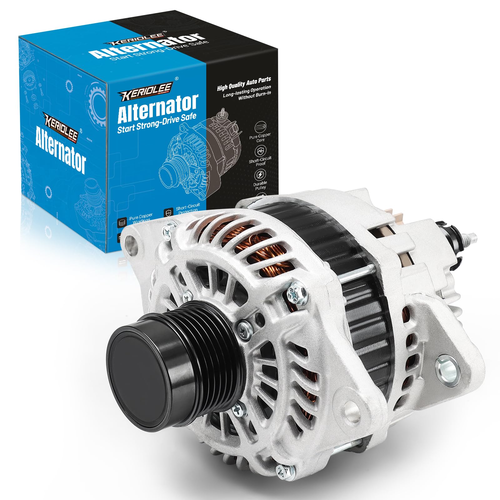 Photo 1 of 31100-PLM-A01 New Alternator Fit for Honda Civic L4 1.7L 2001-2005/Acura EL L4 1.7L 2001-2005 Auto Alternator, OEM Alternator Replacement 70A 12V 6-Groove Pulley