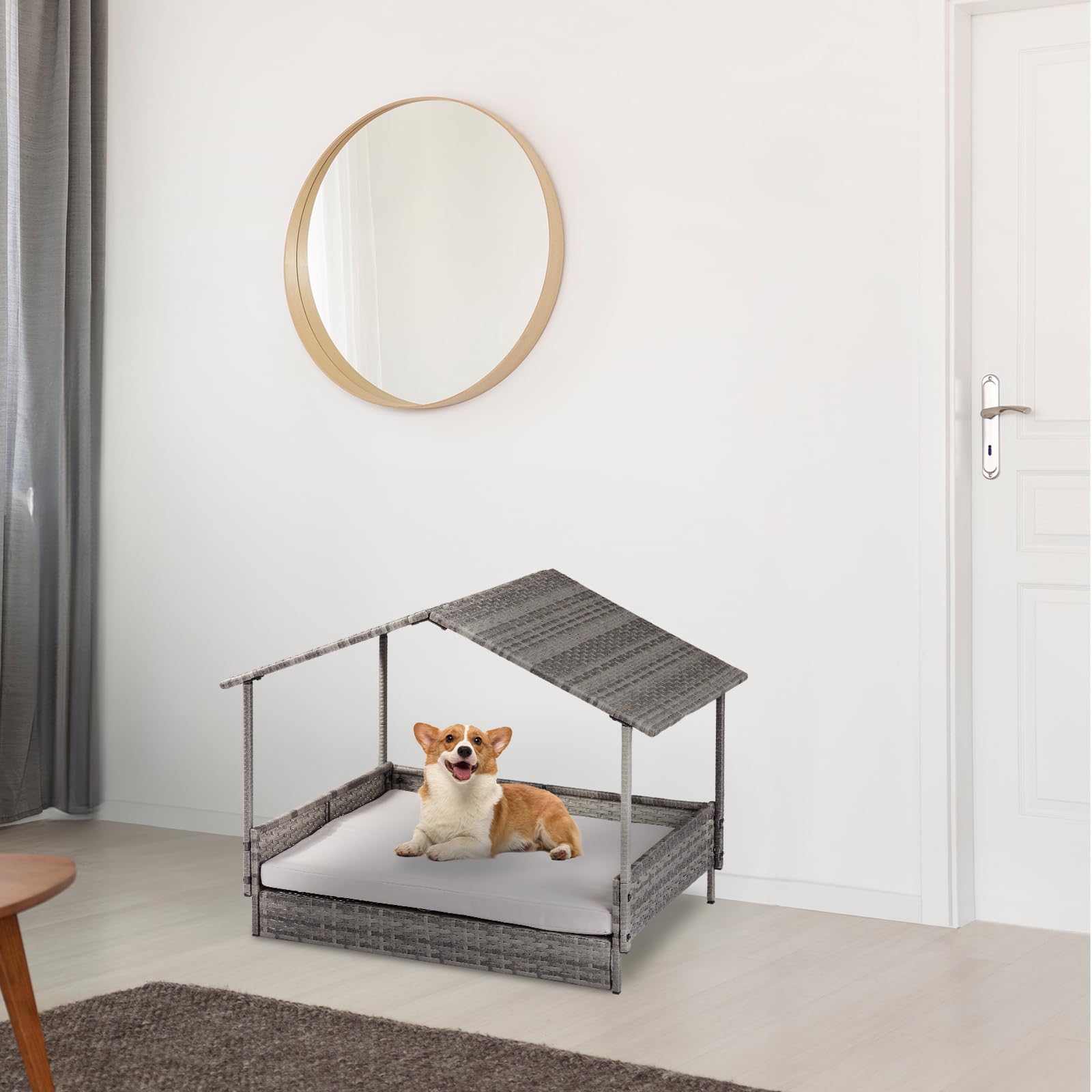 Amazon.com : Outvita Wicker Dog House, 31.3