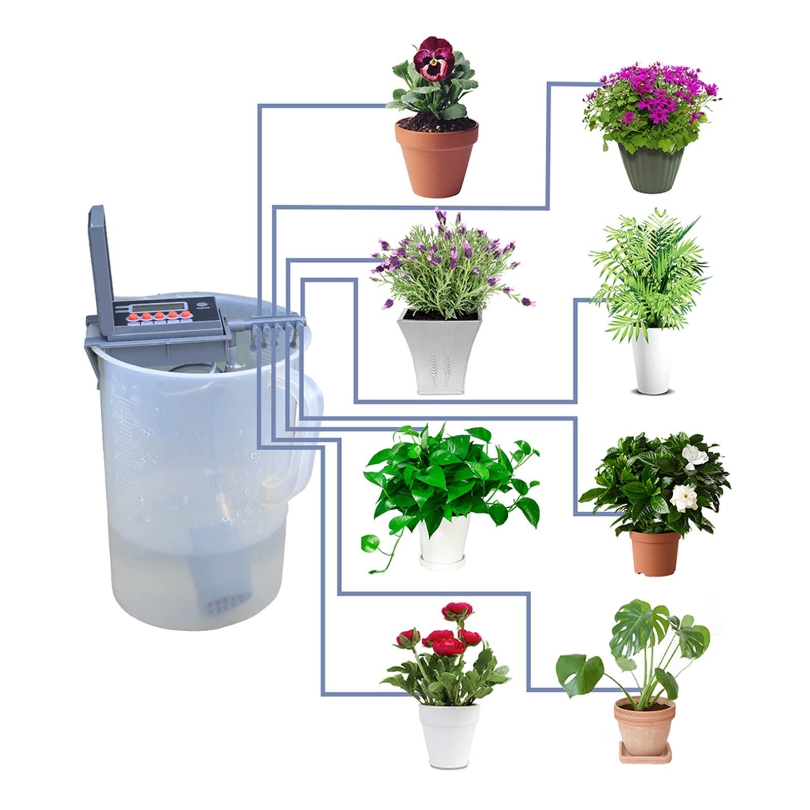 Zestawy do automatycznego nawadniania kropelkowego Ogród majsterkowanie System podlewania domowy kontroler pompy nawadniania kroplówki stosowany do roślin, Bonsja do roślin doniczkowych ogrodowych i b