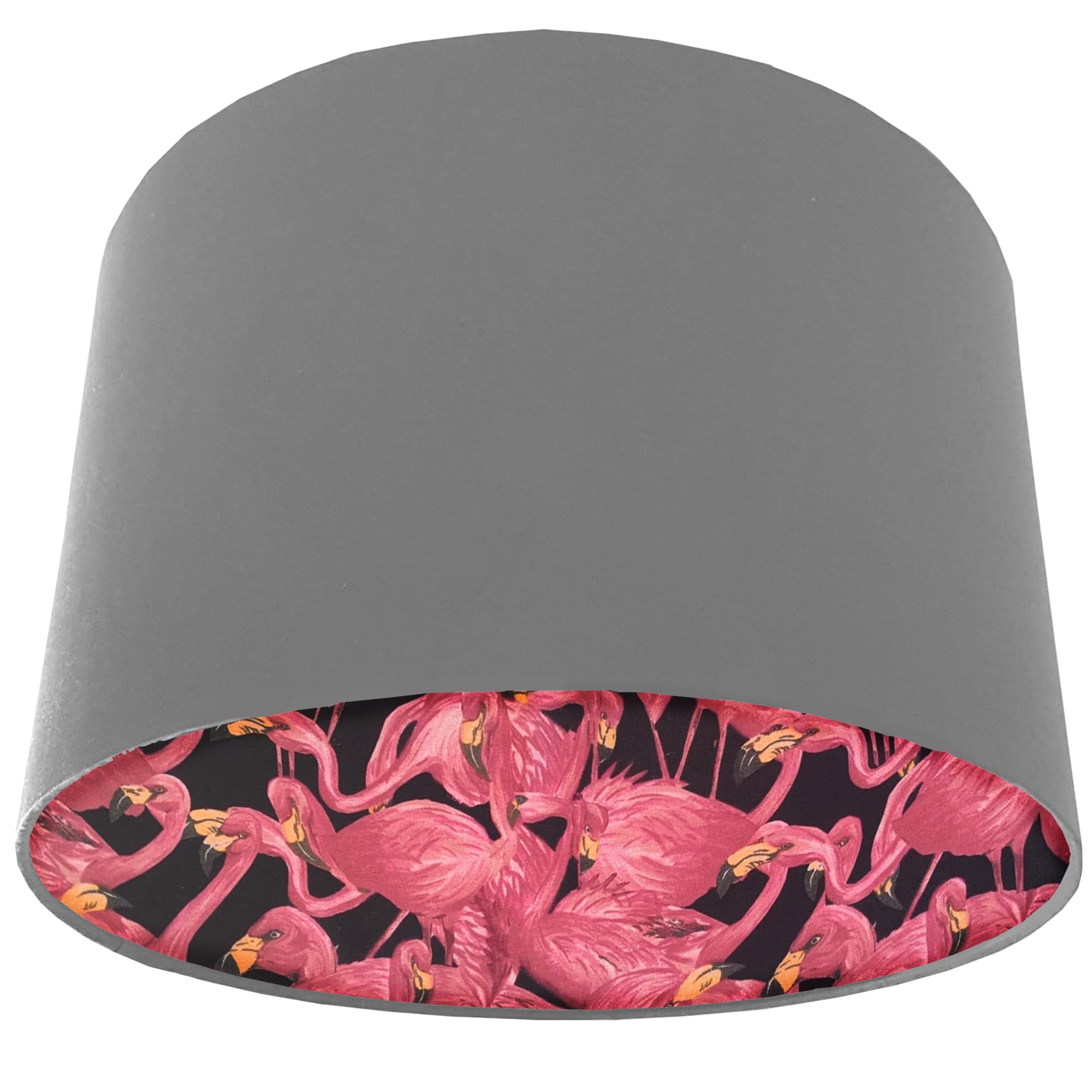 Tropical Flamingo Pink Light Shade with Choice of Colour Lining (Light Grey)