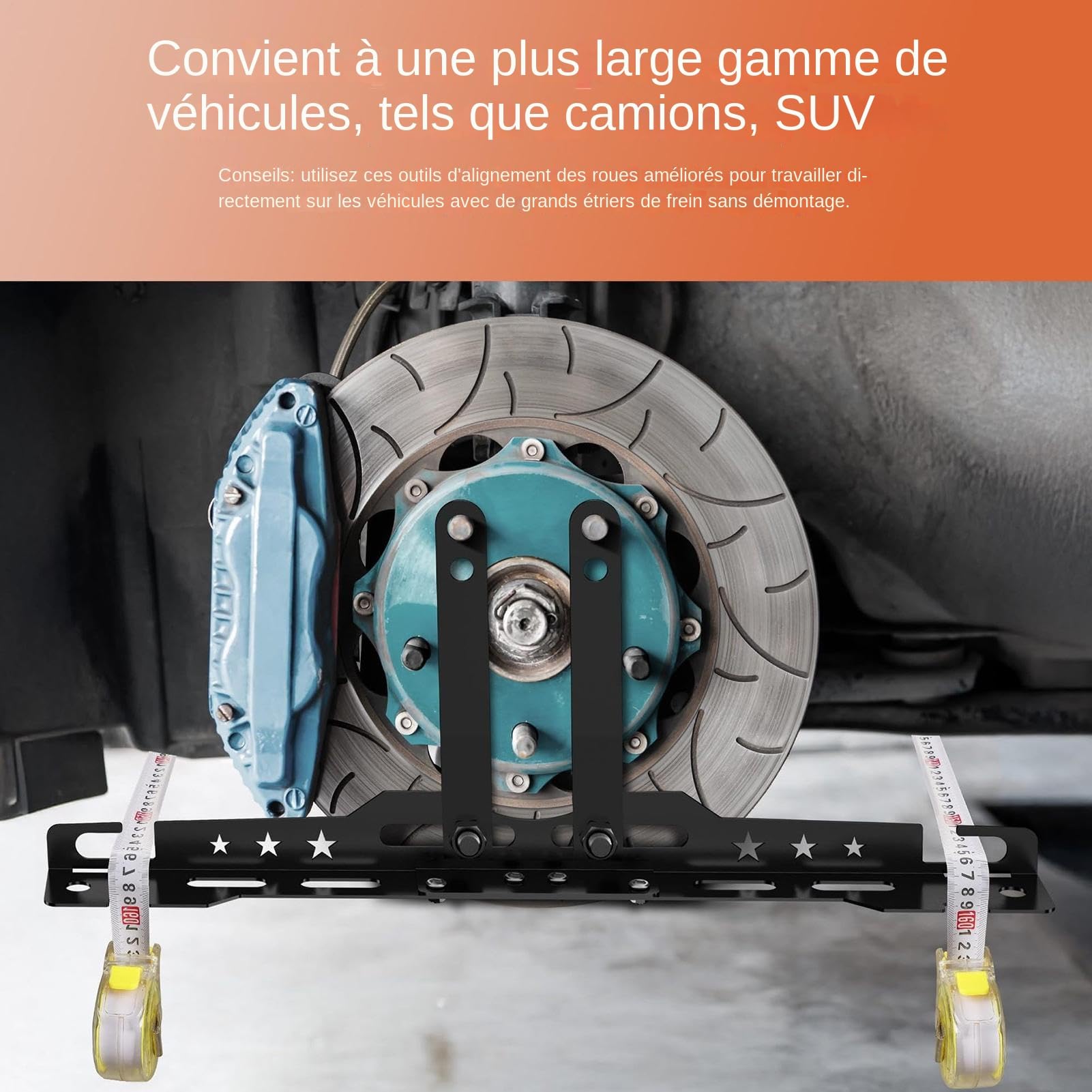 Générique Outil de Géométrie,Réglage de Parallélisme Véhicule,Kit de Parallélisme Précision avec 2 Rubans à Mesurer - pour Véhicule Voiture Camion Moto Remorque Atelier Garage