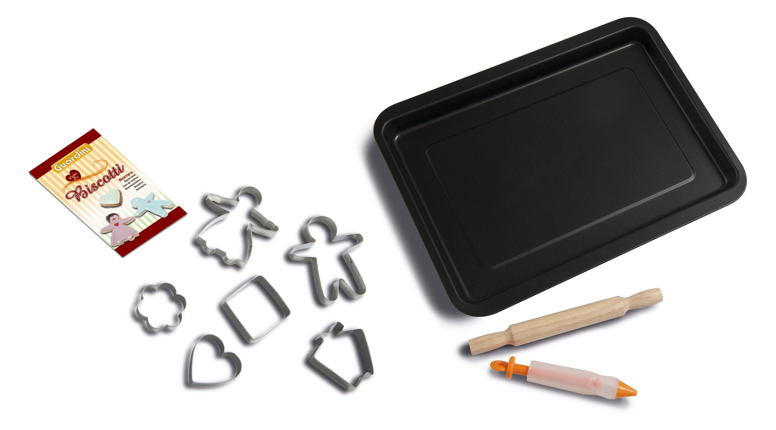 Guardini "4223015683 " Voglia DI... Basis-Kit fırın kağıdı yapışmaz kaplama 26 x 37 cm, Nudelholz 23 cm, 6-galvanize kalıp, Dekorspritze plastik ve silikon, tarif