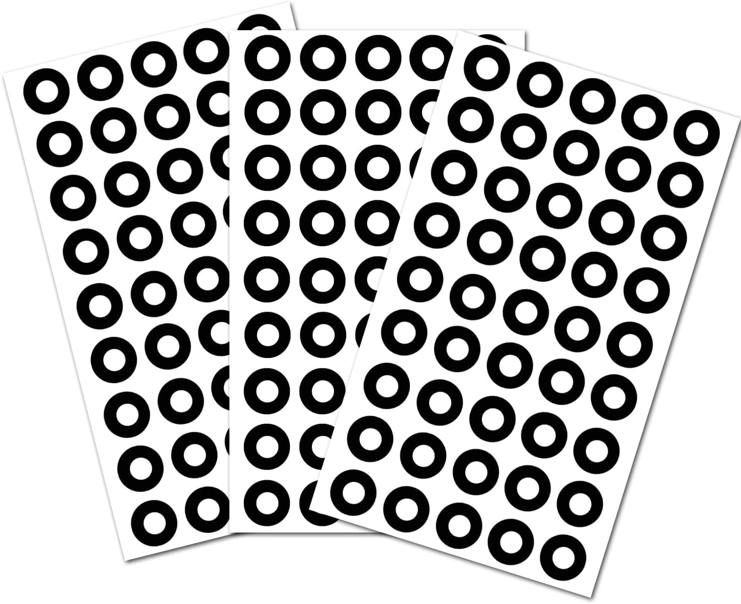 Black Hole Reinforcement Stickers Paper Hole Protectors Round Self-Adhesive 0.25" Diameter Hole Labels 1800 Pcs