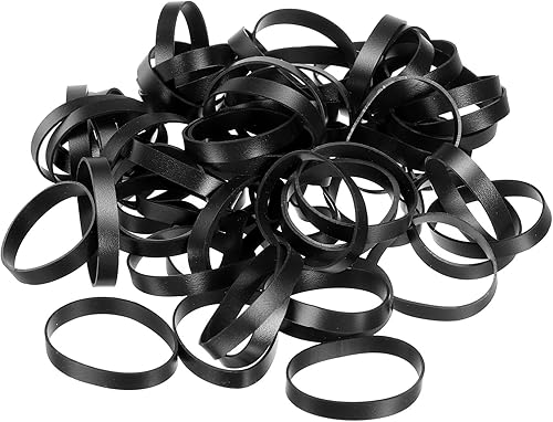 PATIKIL Bandas de goma de silicona, 200 piezas antideslizantes de 1 78 pulgadas, color negro plano para envolver cables, envolturas de bolsas, arte