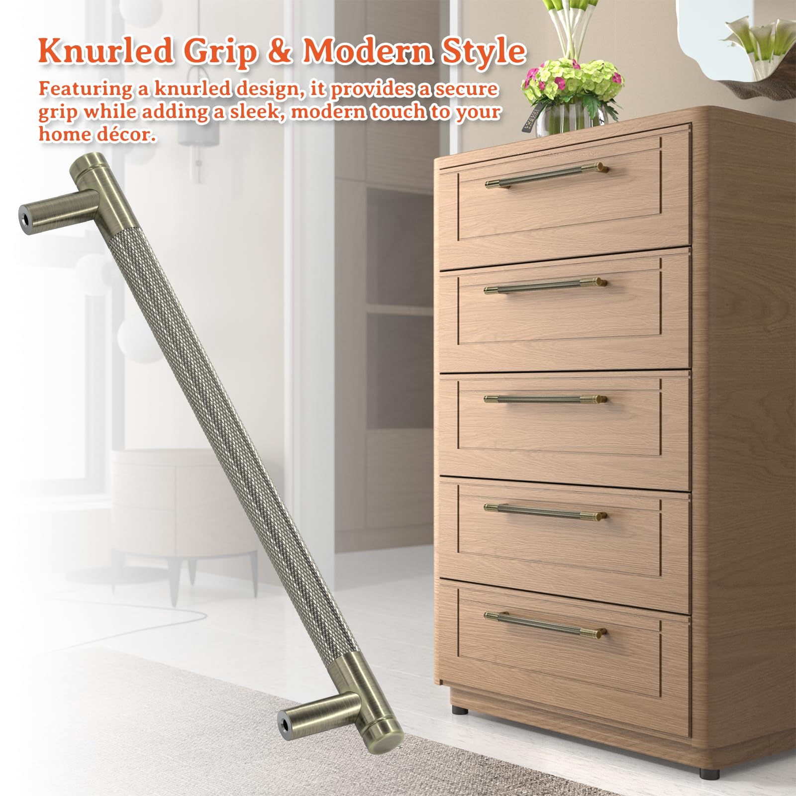 FURNIWARE Vintage kastgrepen, gekartelde meubelgrepen, 128 mm