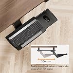 PrimeCables Plateau pour clavier sous le bureau, 18.3" L x 9.4" P (seulement le plateau) | Réglable, plateforme pour souris, robuste