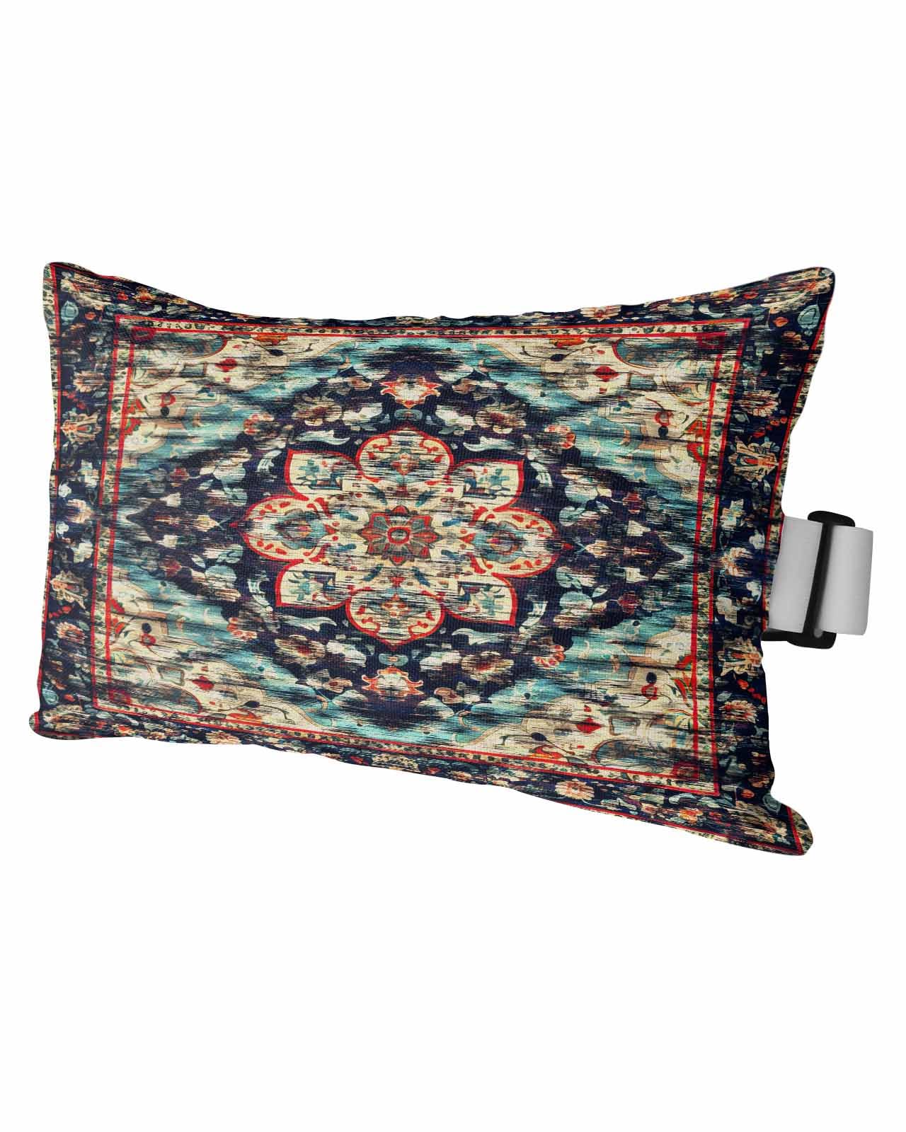 HERBED Outdoor Pillows Covers with Inserts Retro Middle Ages Abstract Geometric Texture Waterproof Pillow with Adjustable Strap Throw Pillows for Patio Furniture Pool Lounge Chair, 12x20 Inch, 1PCS