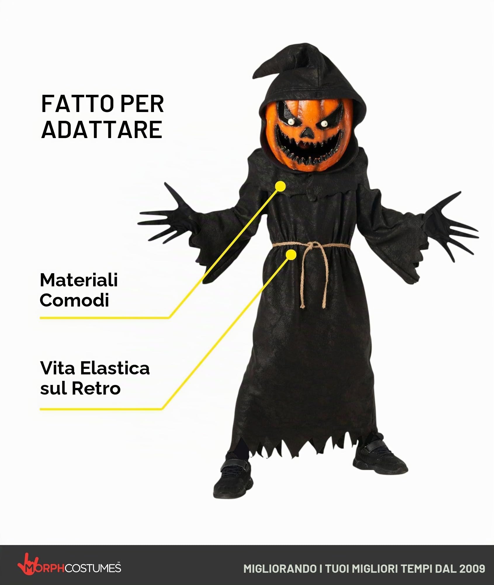 Morph Costume Zucca Bambino, Costume Zucca Halloween Bambino