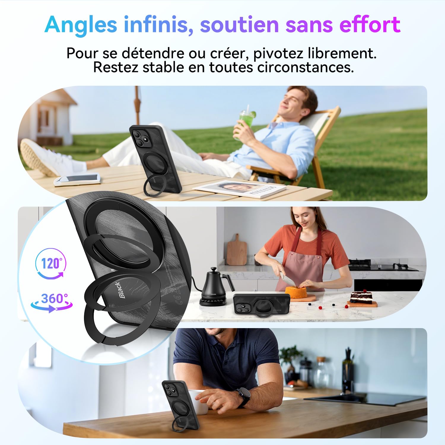 Blackview Wave 9C Telephone Portable Pas Cher avec Coque 360° Rotatif 12Go+64Go / 2To TF, 6,56" IP54 Android 15 Smartphone Débloqué 4G Dual SIM, 5000mAh 13MP Téléphone 4G, GPS,OTG, 2 Ans Garantie