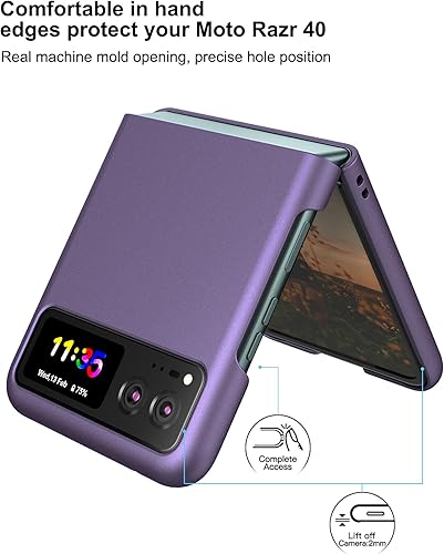 Miniatura 3 de Funda para Moto Razr 2023, Moto Razr 2023 (no Plus) Funda delgada de policarbonato duro a prueba de golpes, protector de pantalla interior