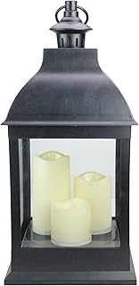 Northlight Lantern with 3 Flameless LED Candles, 20