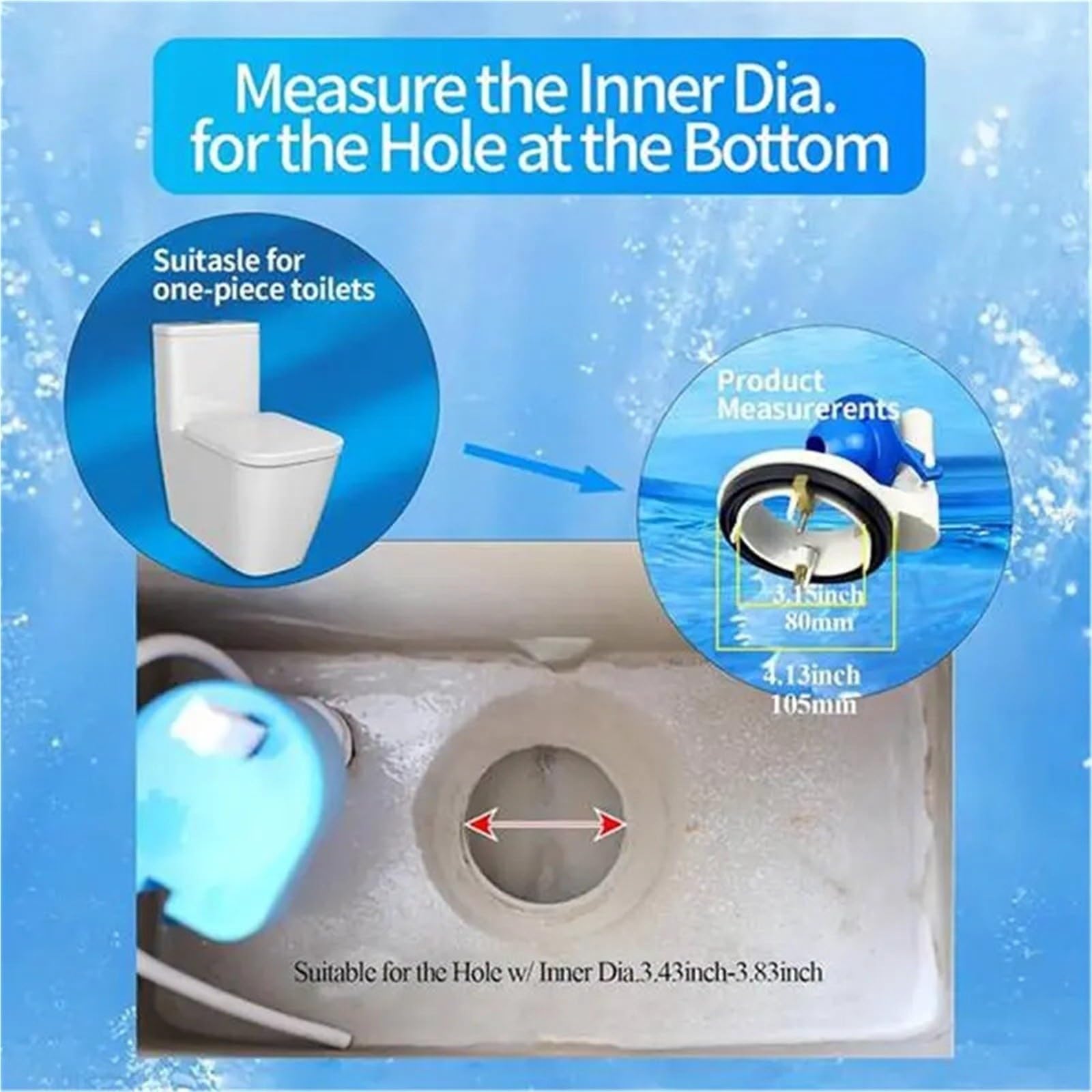 Cisterna Wc Universal Kit de reemplazo válvula descarga inodoro 3 pulgadas
